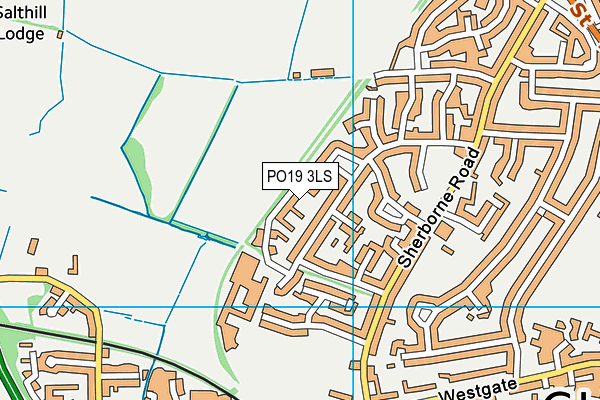 PO19 3LS map - OS VectorMap District (Ordnance Survey)