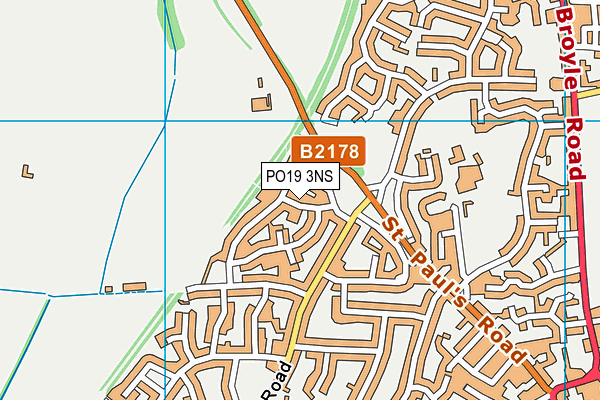 PO19 3NS map - OS VectorMap District (Ordnance Survey)