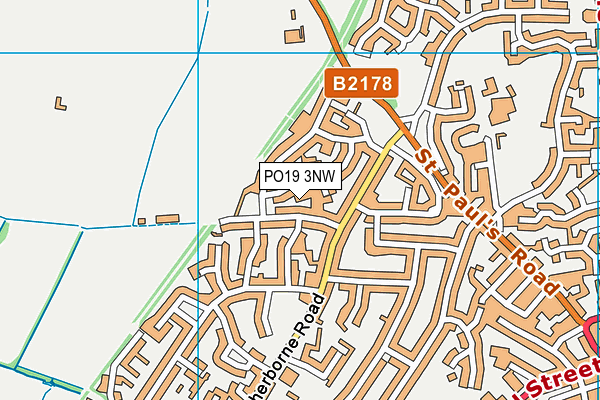 PO19 3NW map - OS VectorMap District (Ordnance Survey)