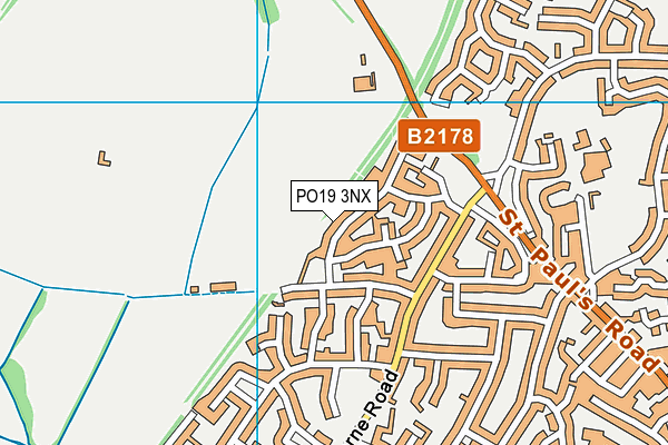 PO19 3NX map - OS VectorMap District (Ordnance Survey)