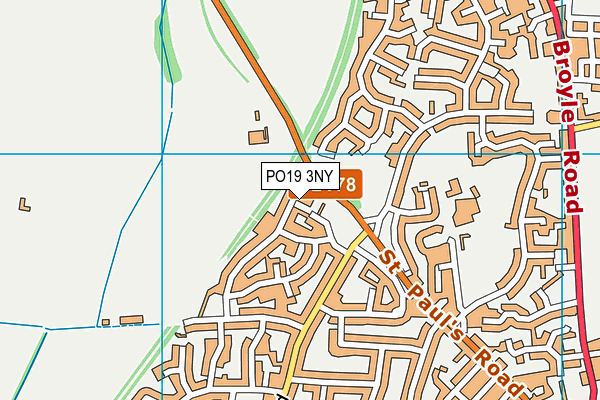 PO19 3NY map - OS VectorMap District (Ordnance Survey)