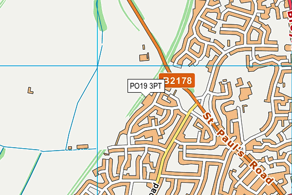 PO19 3PT map - OS VectorMap District (Ordnance Survey)