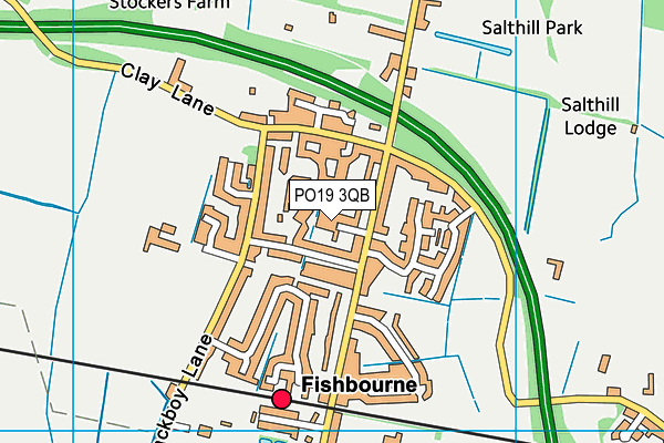 PO19 3QB map - OS VectorMap District (Ordnance Survey)