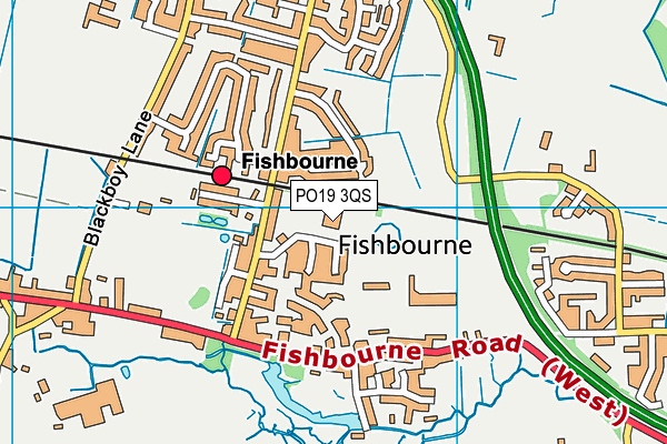 Fishbourne CofE Primary School map (PO19 3QS) - OS VectorMap District (Ordnance Survey)