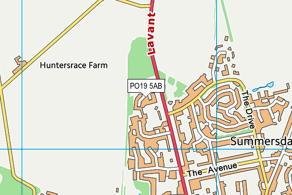 PO19 5AB map - OS VectorMap District (Ordnance Survey)