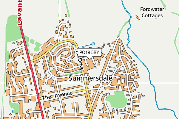 PO19 5BY map - OS VectorMap District (Ordnance Survey)