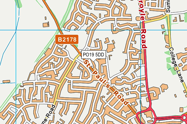 PO19 5DD map - OS VectorMap District (Ordnance Survey)