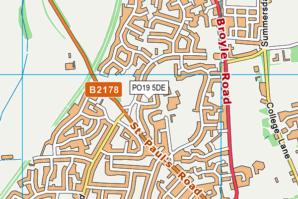 PO19 5DE map - OS VectorMap District (Ordnance Survey)