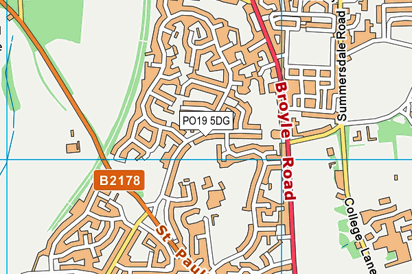 PO19 5DG map - OS VectorMap District (Ordnance Survey)