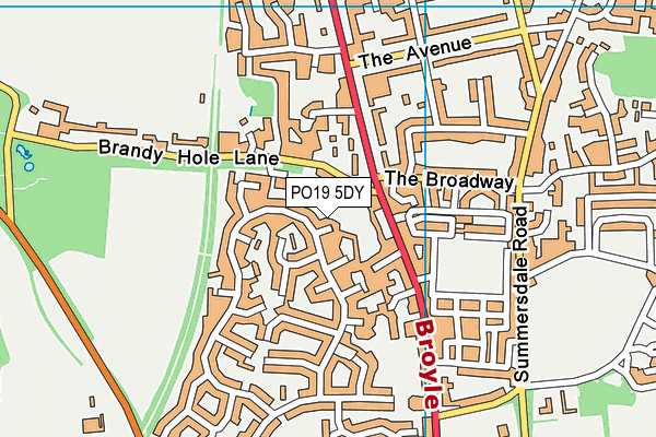 PO19 5DY map - OS VectorMap District (Ordnance Survey)