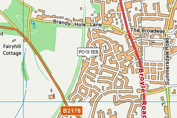 PO19 5EB map - OS VectorMap District (Ordnance Survey)