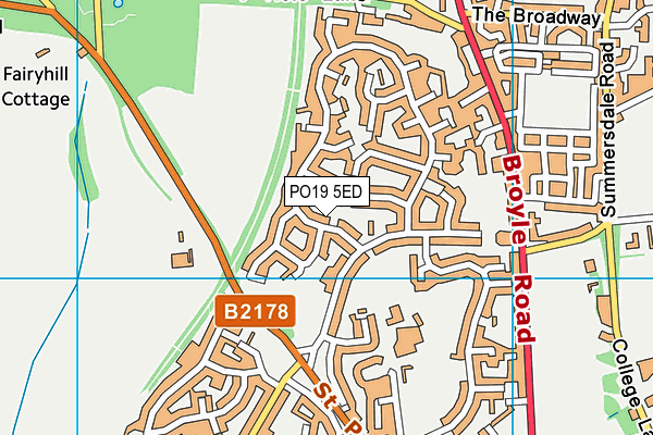 PO19 5ED map - OS VectorMap District (Ordnance Survey)