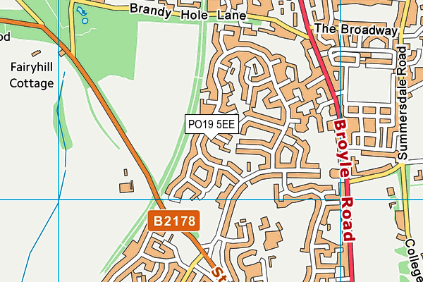 PO19 5EE map - OS VectorMap District (Ordnance Survey)