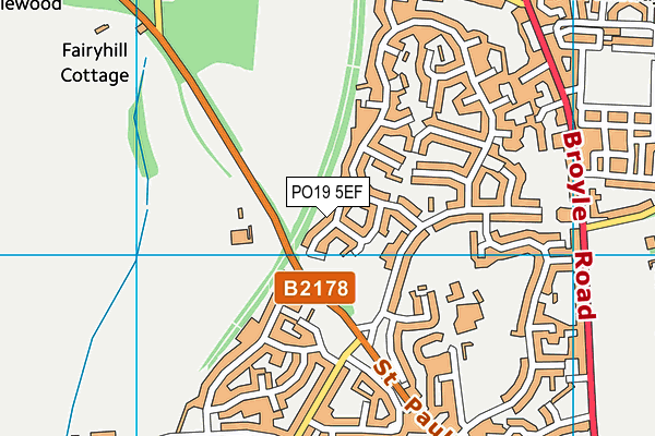 PO19 5EF map - OS VectorMap District (Ordnance Survey)
