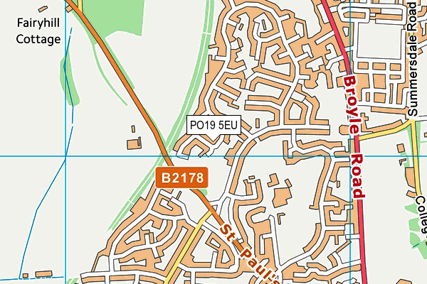 PO19 5EU map - OS VectorMap District (Ordnance Survey)