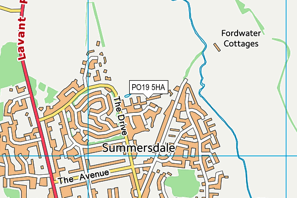 PO19 5HA map - OS VectorMap District (Ordnance Survey)