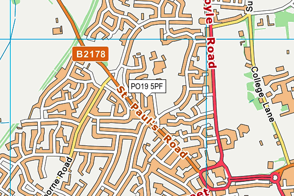 PO19 5PF map - OS VectorMap District (Ordnance Survey)