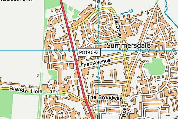 PO19 5PZ map - OS VectorMap District (Ordnance Survey)
