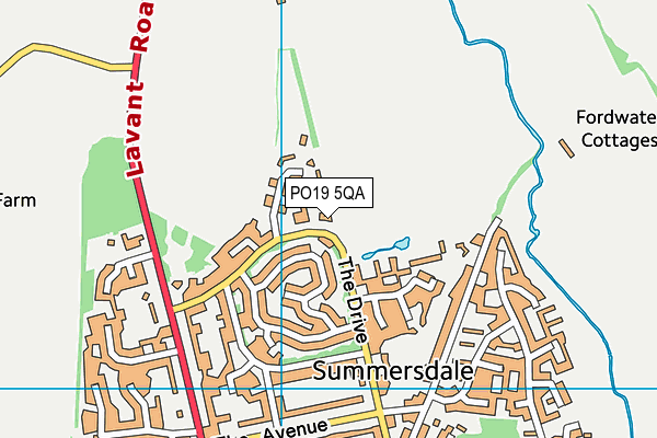 PO19 5QA map - OS VectorMap District (Ordnance Survey)