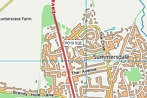 PO19 5QE map - OS VectorMap District (Ordnance Survey)