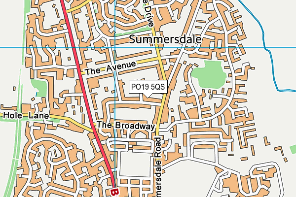 PO19 5QS map - OS VectorMap District (Ordnance Survey)