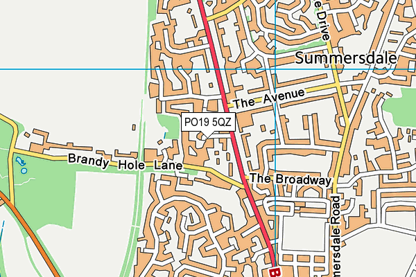 PO19 5QZ map - OS VectorMap District (Ordnance Survey)