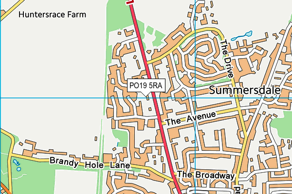 PO19 5RA map - OS VectorMap District (Ordnance Survey)