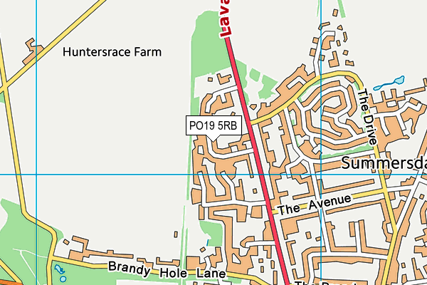 PO19 5RB map - OS VectorMap District (Ordnance Survey)