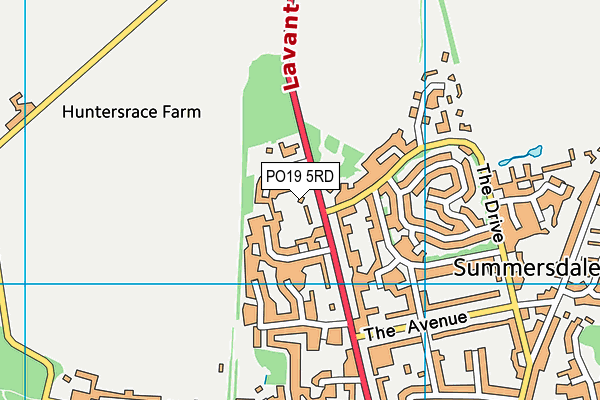 PO19 5RD map - OS VectorMap District (Ordnance Survey)