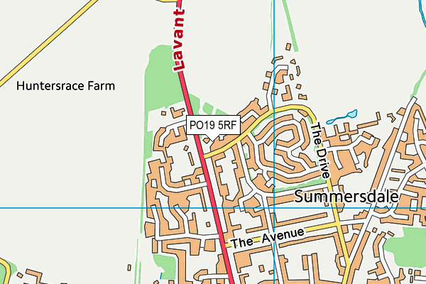 PO19 5RF map - OS VectorMap District (Ordnance Survey)