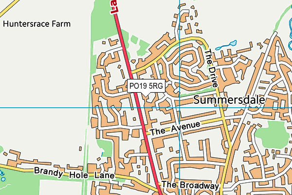 PO19 5RG map - OS VectorMap District (Ordnance Survey)