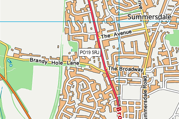 PO19 5RJ map - OS VectorMap District (Ordnance Survey)