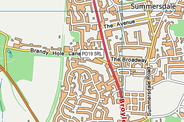 PO19 5RL map - OS VectorMap District (Ordnance Survey)