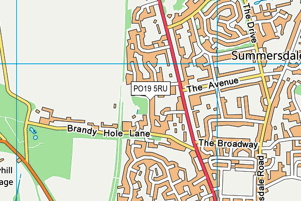 PO19 5RU map - OS VectorMap District (Ordnance Survey)