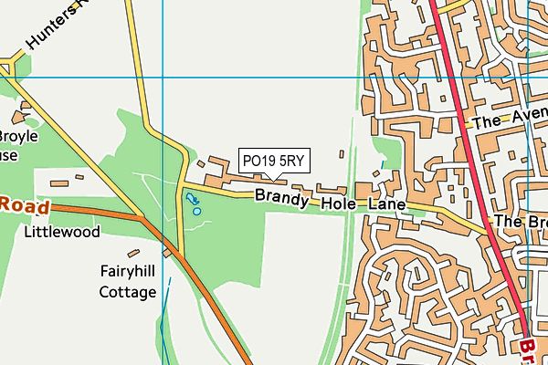 PO19 5RY map - OS VectorMap District (Ordnance Survey)