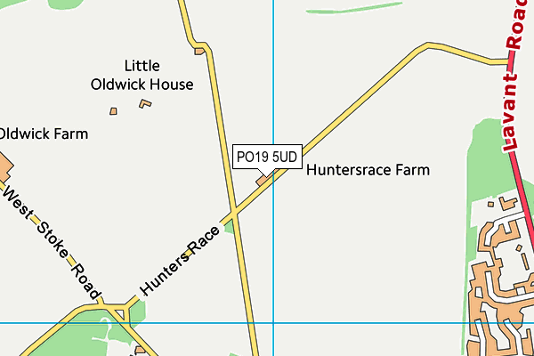 PO19 5UD map - OS VectorMap District (Ordnance Survey)