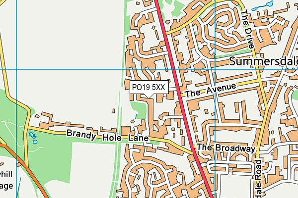 PO19 5XX map - OS VectorMap District (Ordnance Survey)