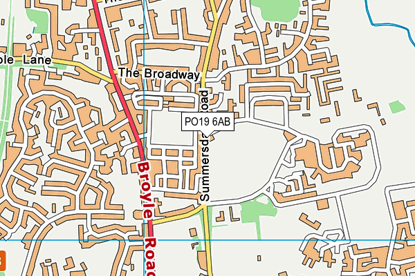 PO19 6AB map - OS VectorMap District (Ordnance Survey)