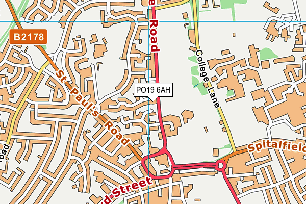 PO19 6AH map - OS VectorMap District (Ordnance Survey)