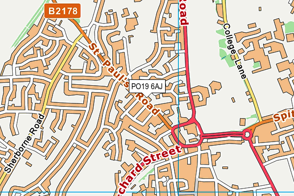 PO19 6AJ map - OS VectorMap District (Ordnance Survey)