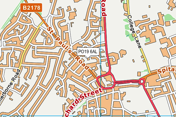 PO19 6AL map - OS VectorMap District (Ordnance Survey)