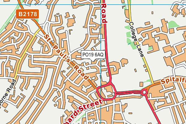 PO19 6AQ map - OS VectorMap District (Ordnance Survey)
