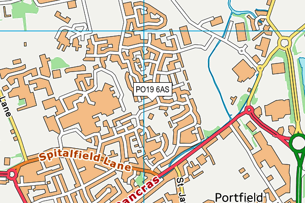 PO19 6AS map - OS VectorMap District (Ordnance Survey)