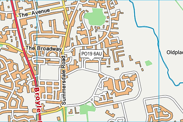 PO19 6AU map - OS VectorMap District (Ordnance Survey)