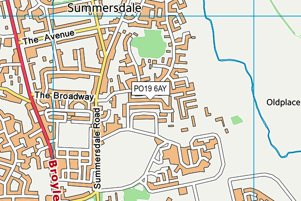 PO19 6AY map - OS VectorMap District (Ordnance Survey)
