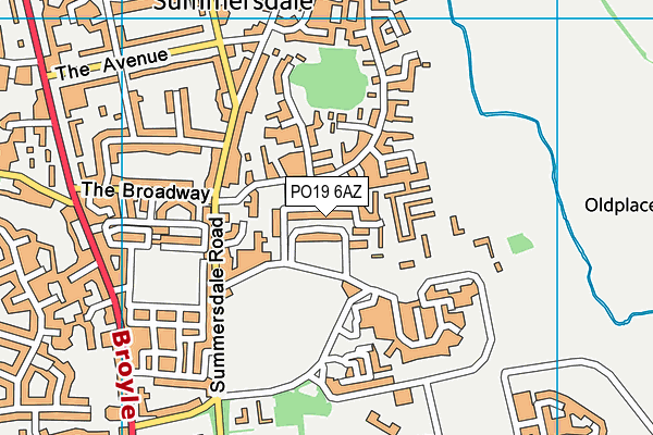 PO19 6AZ map - OS VectorMap District (Ordnance Survey)