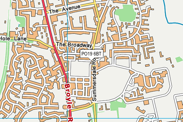PO19 6BT map - OS VectorMap District (Ordnance Survey)
