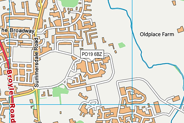 PO19 6BZ map - OS VectorMap District (Ordnance Survey)