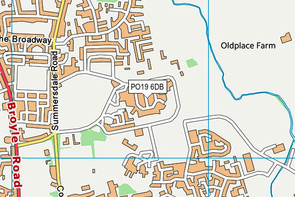 PO19 6DB map - OS VectorMap District (Ordnance Survey)