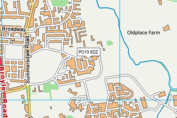 PO19 6DZ map - OS VectorMap District (Ordnance Survey)
